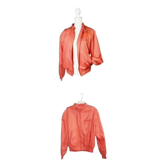 vintage Peter England Windbreaker bomber Jacket sz L retro full zip orange - Picture 6 of 11